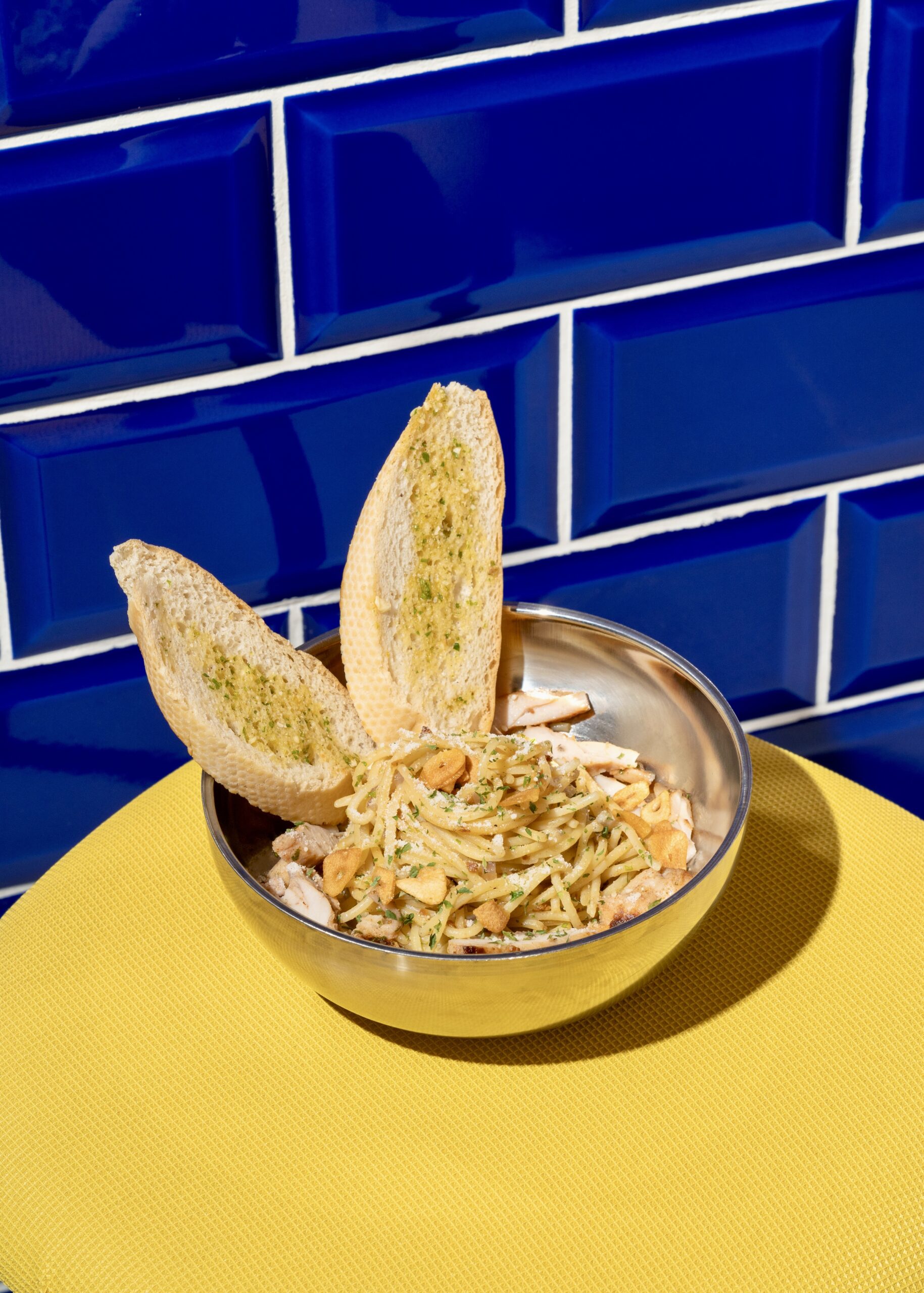 Aglio Olio in a white background