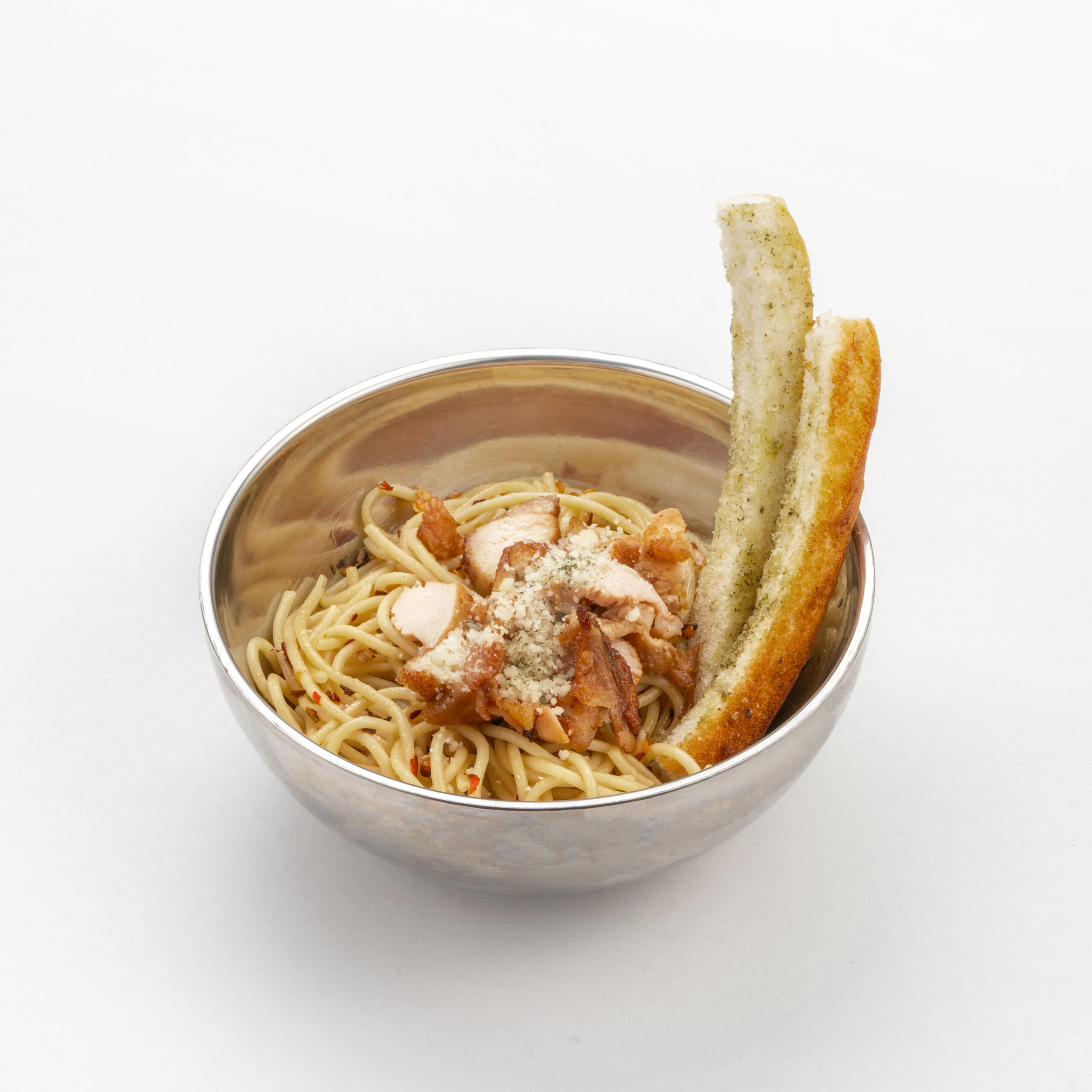 Carbonara in a white background