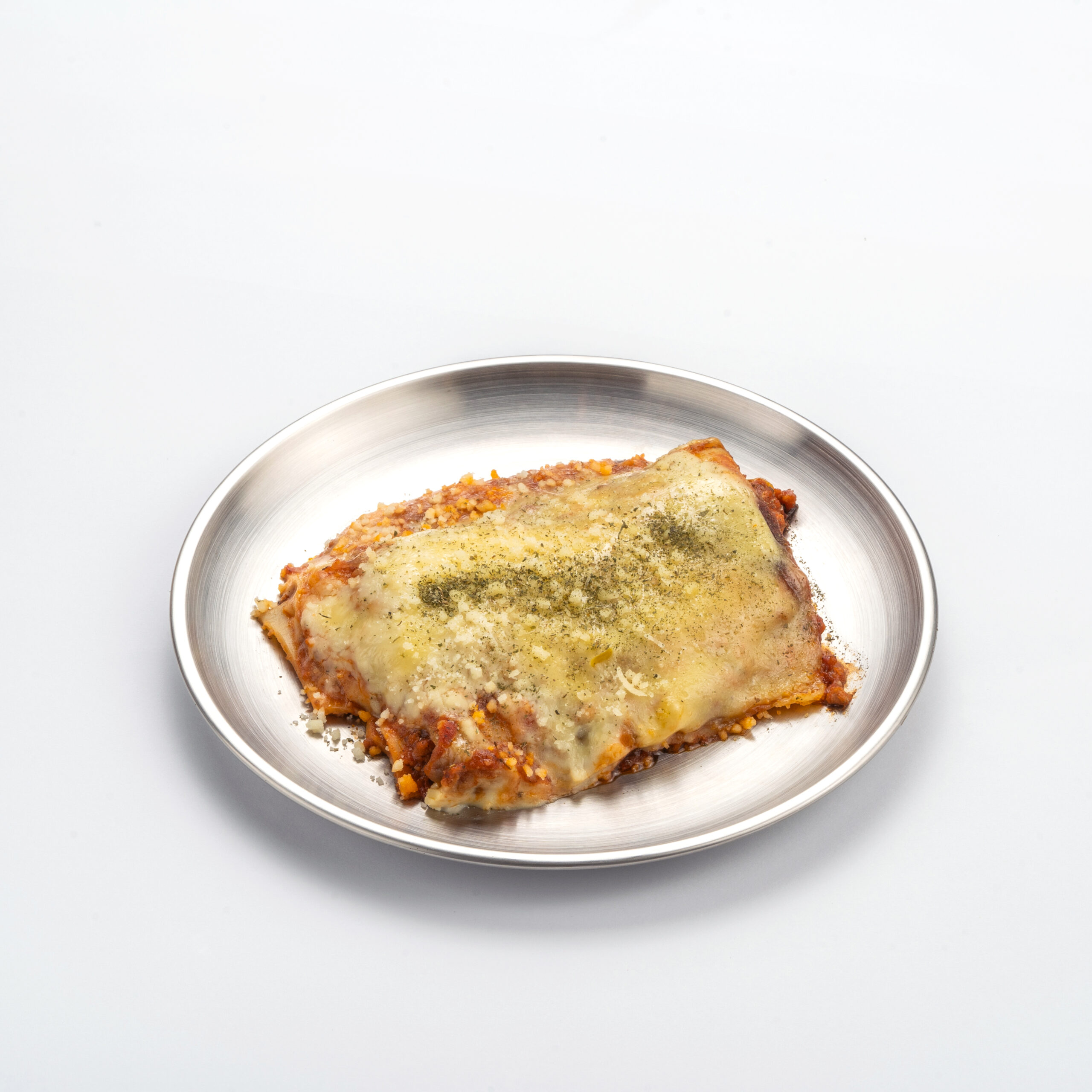 Lasagna in a white background