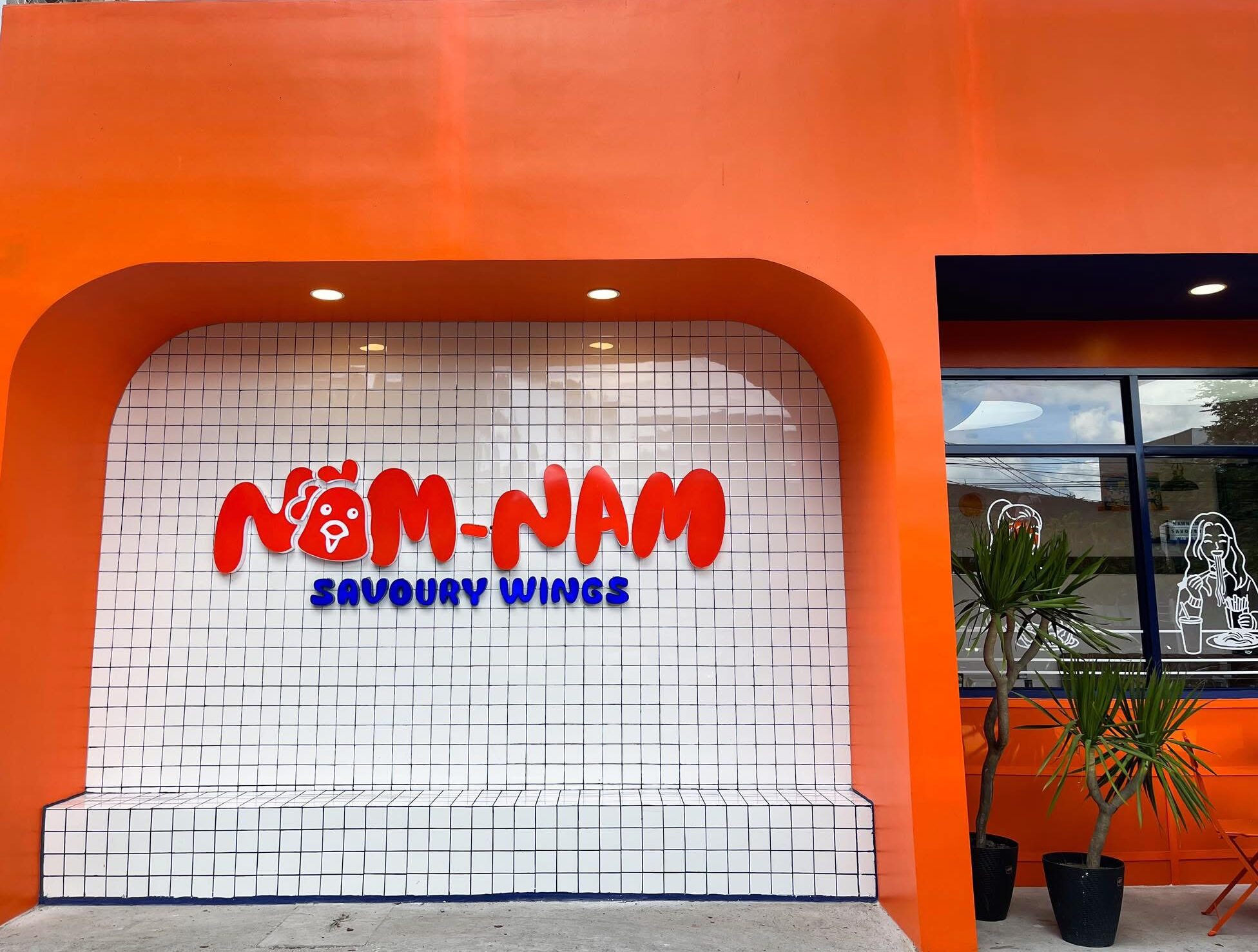 Nam-Nam Savoury Wings Signage Outside The Store